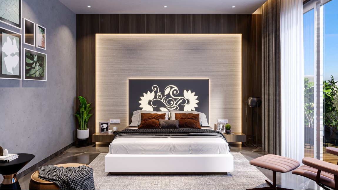 Bedback With Luxurious Decor