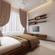 White & Brown master Bedroom Detail