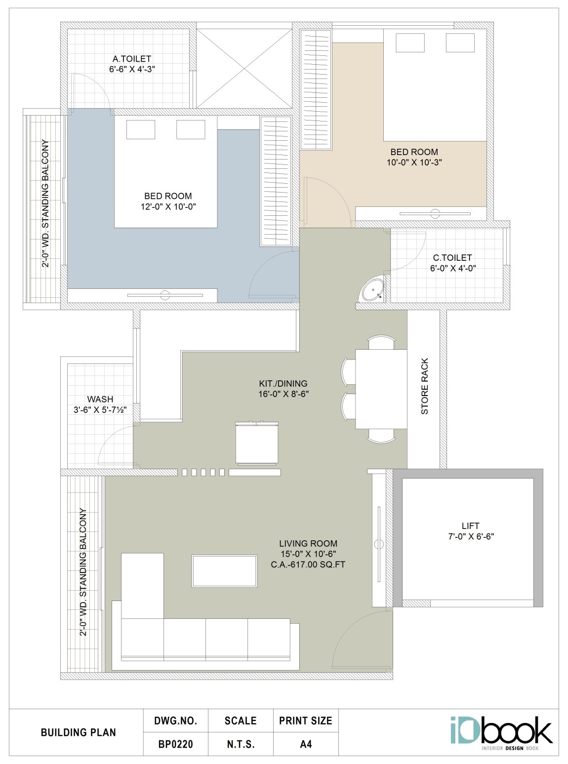 Compact 2 BHK planning