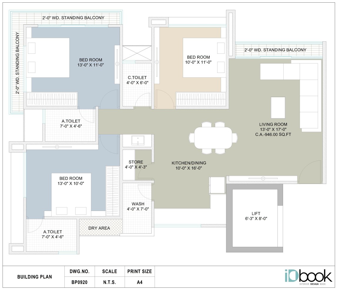 Pleasant 3 BHK planning