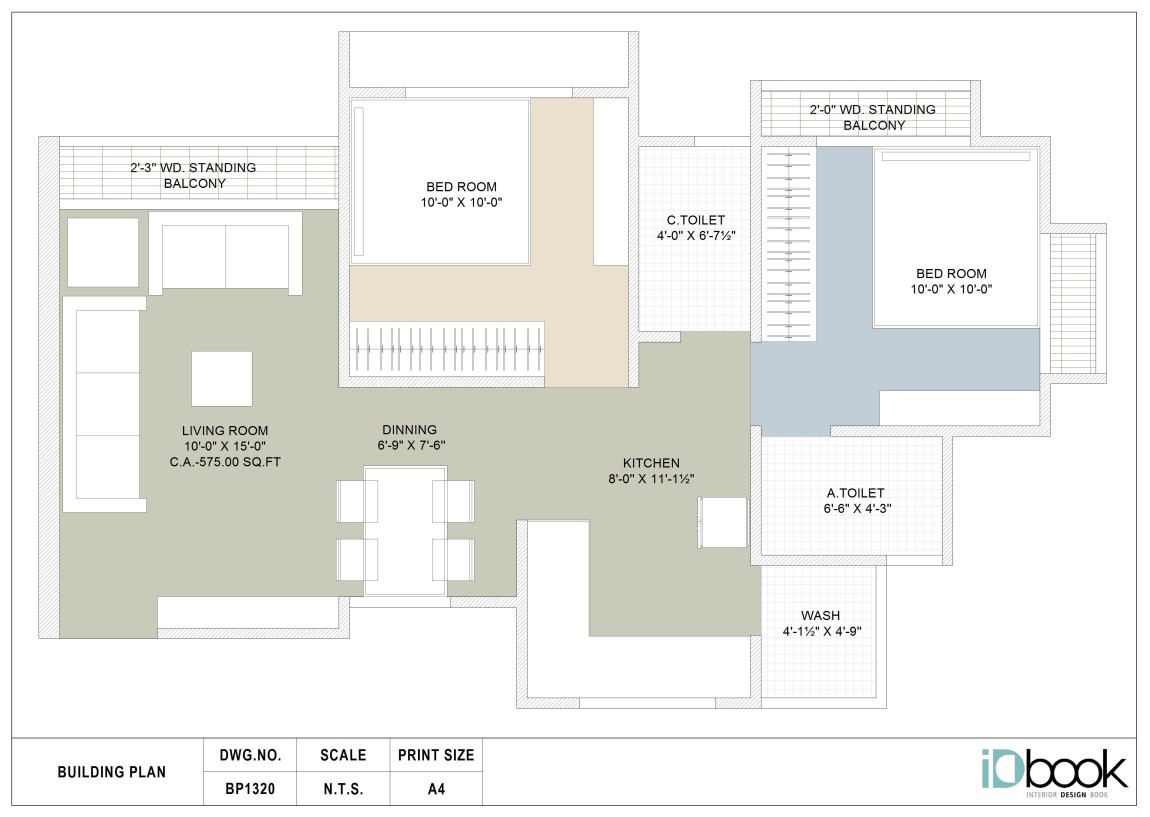 Lavish But Compact 2 BHK flat planning