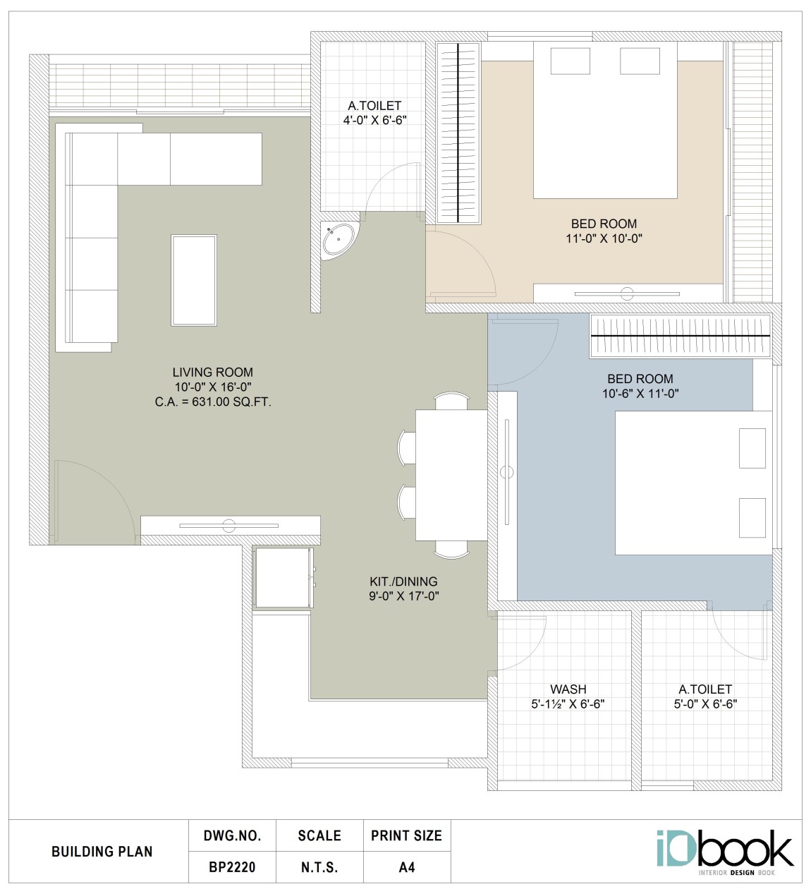 Logical planning of 2BHK flat