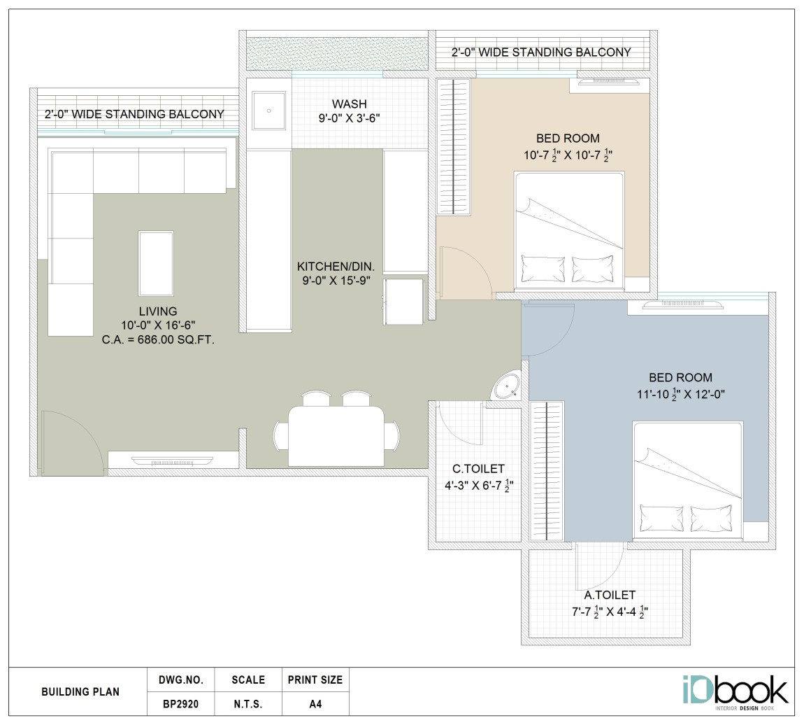 Spacious 2 BHK planning