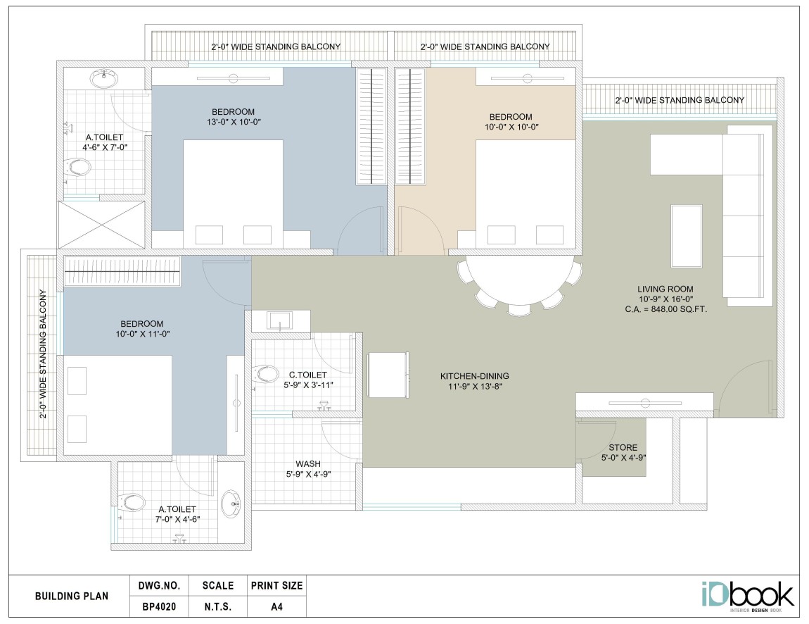 3 BHK flat planning with Zen-like Vibes