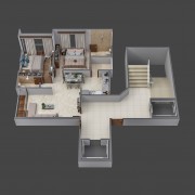 Simple 2BHK layout for living