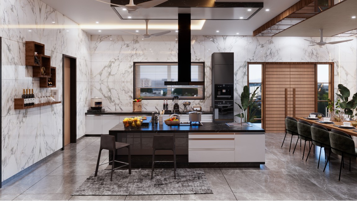 Elegant & Luxurious Kitchen-Dining Concept With Detail