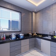 White Theme Base Kitchen Design