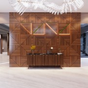 Wooden angular paneling