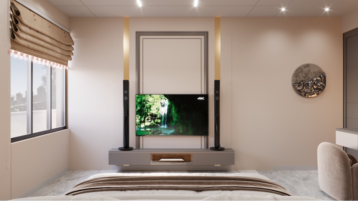 Bedroom TV unit with Back Penal