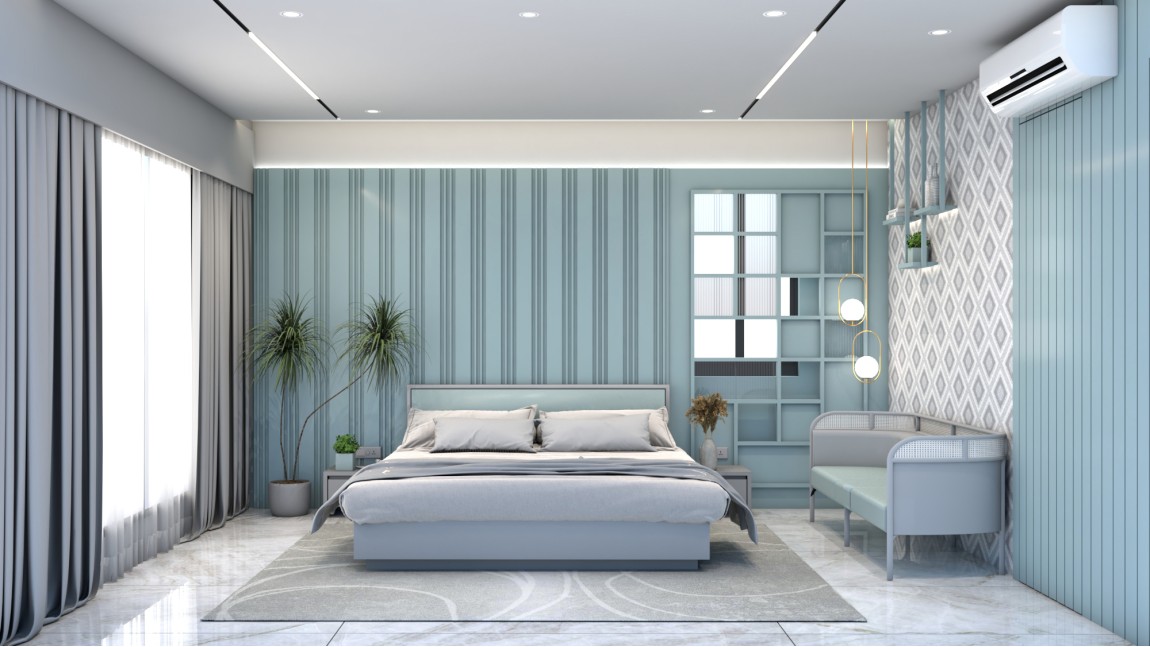 A clam contemporary bedroom