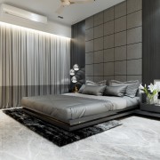 Minimalistic Slate Grey Bedroom