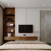 Sculpted Wall Contemporary Bedroom