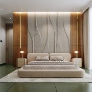 Sculpted Wall Contemporary Bedroom