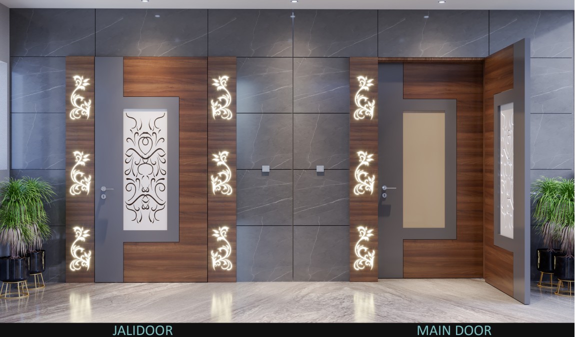 Elegant Front-Jali Door Concept