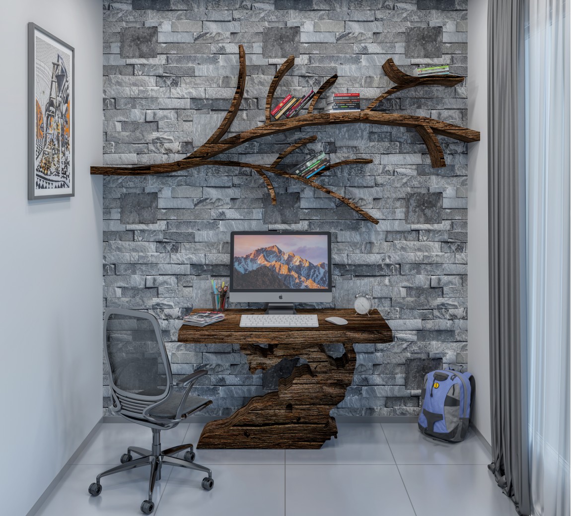 Natural Wood Study Table