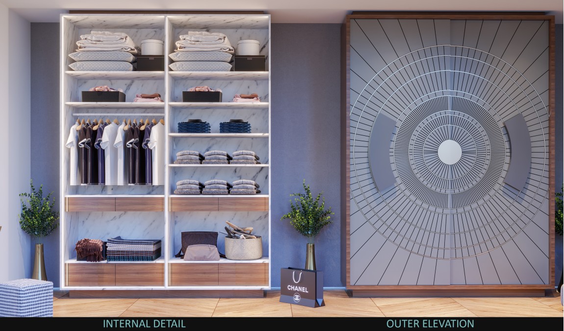 Abstract Circular Shutter Design for Wardrobe