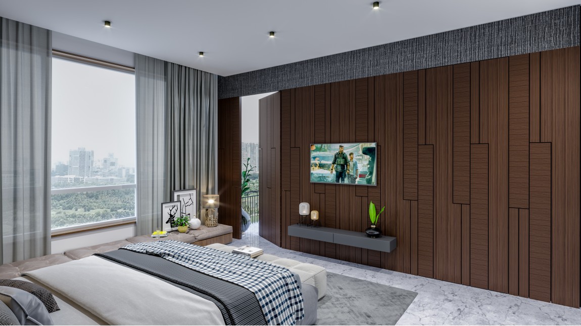 Opulent wall Paneling in Bedroom